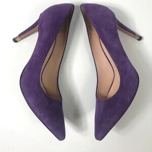 Tory Burch Greenwich Pump Women's 7 Purple Suede Stiletto Heels Chic Formal Bold